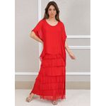 Vestido Julia Seda Italiana Vermelho .