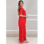 Vestido Julia Seda Italiana Vermelho .