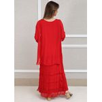 Vestido Julia Seda Italiana Vermelho .