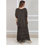 Vestido Julia Seda Italiana Marrom .