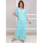 Vestido Pietra Seda Italiana Verde Água 