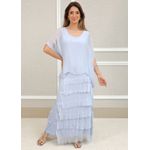 Vestido Julia Seda Italiana Azul Bebe .