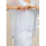 Vestido Julia Seda Italiana Azul Bebe .