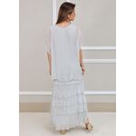 Vestido Julia Seda Italiana Cinza Perolado .