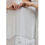 Vestido Julia Seda Italiana Cinza Perolado .