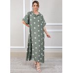 Tunica Debora Linho Italiano Verde Militar .