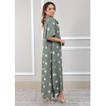 Tunica Debora Linho Italiano Verde Militar .