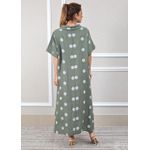 Tunica Debora Linho Italiano Verde Militar .