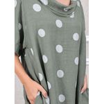 Tunica Debora Linho Italiano Verde Militar .