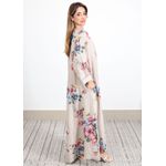 Vestido Liana Linho Italiano Bege .