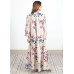 Vestido Liana Linho Italiano Bege .