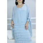 VESTIDO RAINHA CINZA PEROLADO