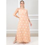 Vestido Amanda Linho Italiano Pêssego