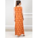 Vestido Amanda Linho Italiano Terracota
