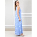 Vestido Amanda Linho Italiano Azul Hortência 