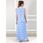 Vestido Amanda Linho Italiano Azul Hortência 