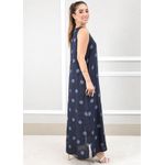Vestido Amanda Linho Italiano Azul Marinho