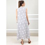 Vestido Laura Linho Italiano Cinza Aperolado