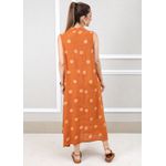 Vestido Laura Linho Italiano Terracota