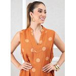 Vestido Laura Linho Italiano Terracota