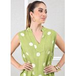 Vestido Laura Linho Italiano Verde Pistache 