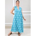Vestido Laura Linho Italiano Petróleo