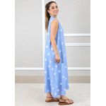 Vestido Laura Linho Italiano Azul Hortência