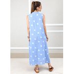 Vestido Laura Linho Italiano Azul Hortência