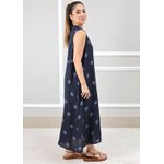 Vestido Laura Linho Italiano Azul Marinho