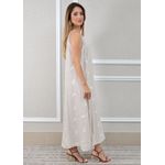 Vestido Emília Linho Italiano Bege .