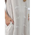 Vestido Emília Linho Italiano Bege .