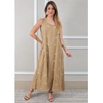 Vestido Emília Linho Italiano Caramelo