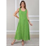 Vestido Emília Linho Italiano Verde Bandeira .