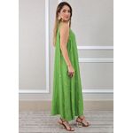 Vestido Emília Linho Italiano Verde Bandeira .