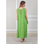 Vestido Emília Linho Italiano Verde Bandeira .