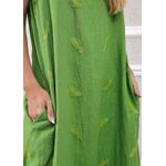 Vestido Emília Linho Italiano Verde Bandeira .
