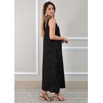 Vestido Emília Linho Italiano Preto .