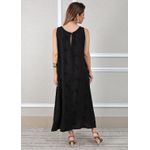 Vestido Emília Linho Italiano Preto .