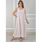 Vestido Emília Linho Italiano Rosa Bebe .