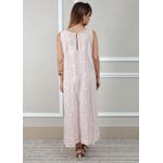 Vestido Emília Linho Italiano Rosa Bebe .
