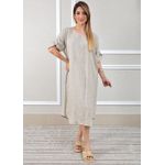 Vestido Flavia Linho Italiano Bege .