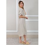 Vestido Flavia Linho Italiano Bege .