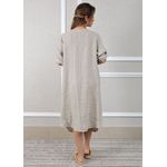 Vestido Flavia Linho Italiano Bege .