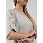 Vestido Flavia Linho Italiano Bege .