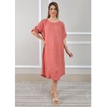 Vestido Flavia Linho Italiano Goiaba .