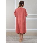 Vestido Flavia Linho Italiano Goiaba .