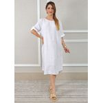Vestido Flavia Linho Italiano Branco .