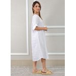 Vestido Flavia Linho Italiano Branco .