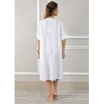 Vestido Flavia Linho Italiano Branco .