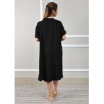 Vestido Flavia Linho Italiano Preto .
